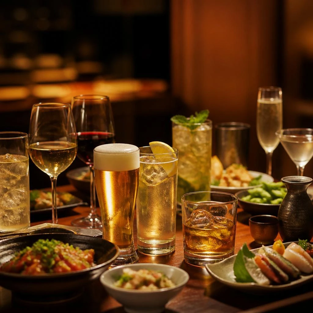 飲み放題で楽しい時間を